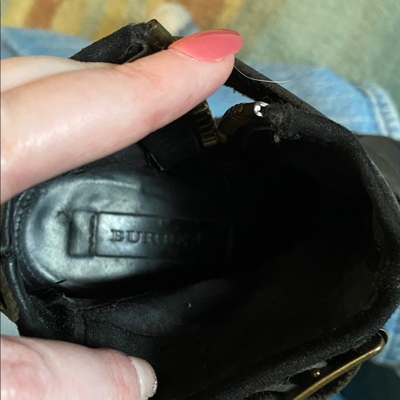 Burberry Aviator Buckle Black Buckle Heels Size 37.5 - Picture 9 of 10